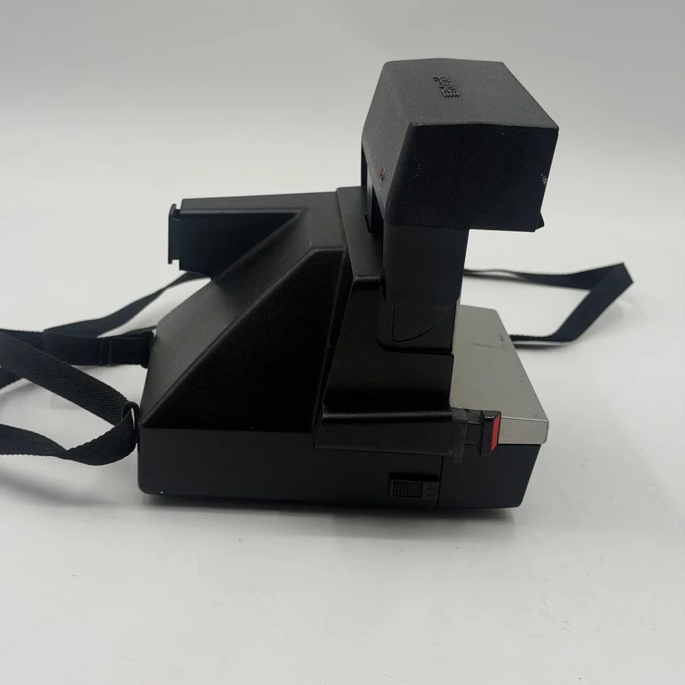 Polaroid Spirit 600 Vintage Instant Film Camera Black Silver Built-in Flash